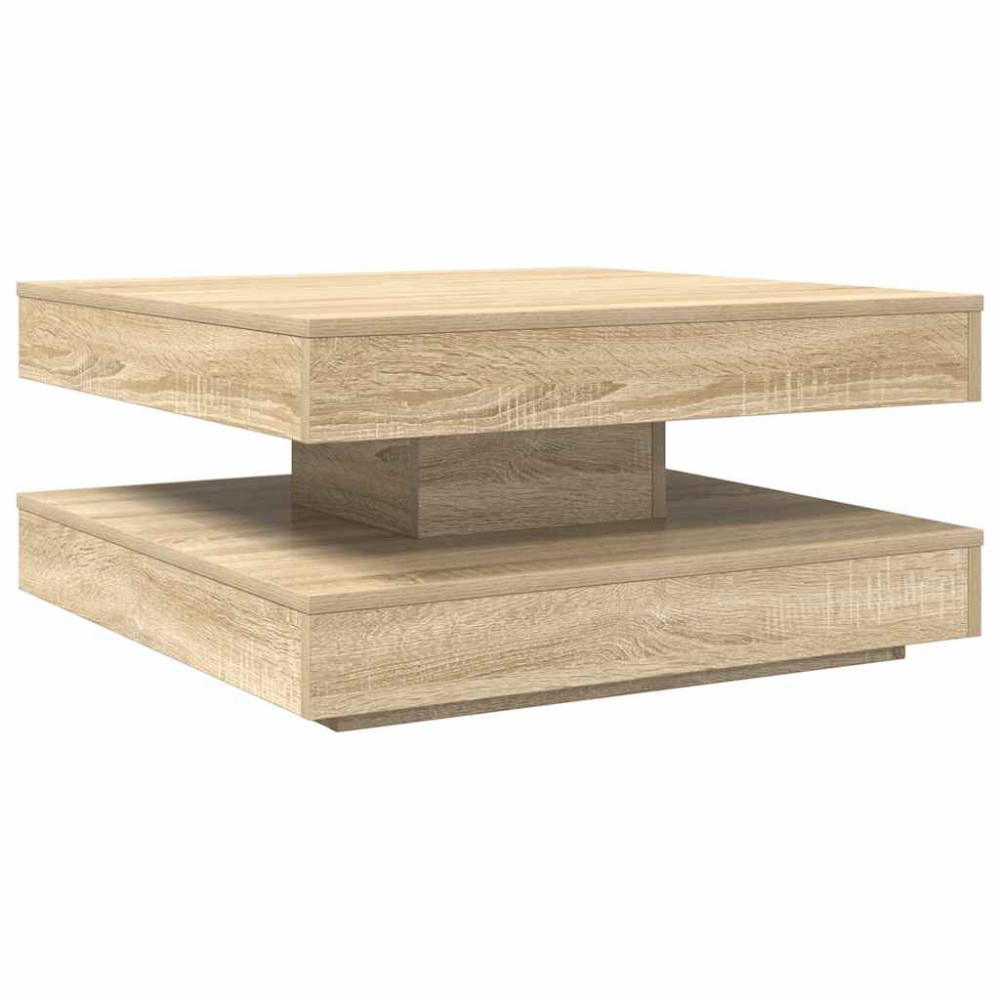 Produktbild för Soffbord 360 grader vridbart sonoma-ek 70x70x34,5 cm