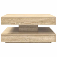 Produktbild för Soffbord 360 grader vridbart sonoma-ek 70x70x34,5 cm