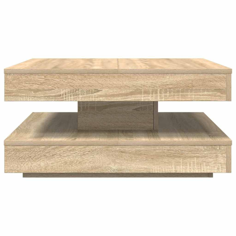 Produktbild för Soffbord 360 grader vridbart sonoma-ek 70x70x34,5 cm