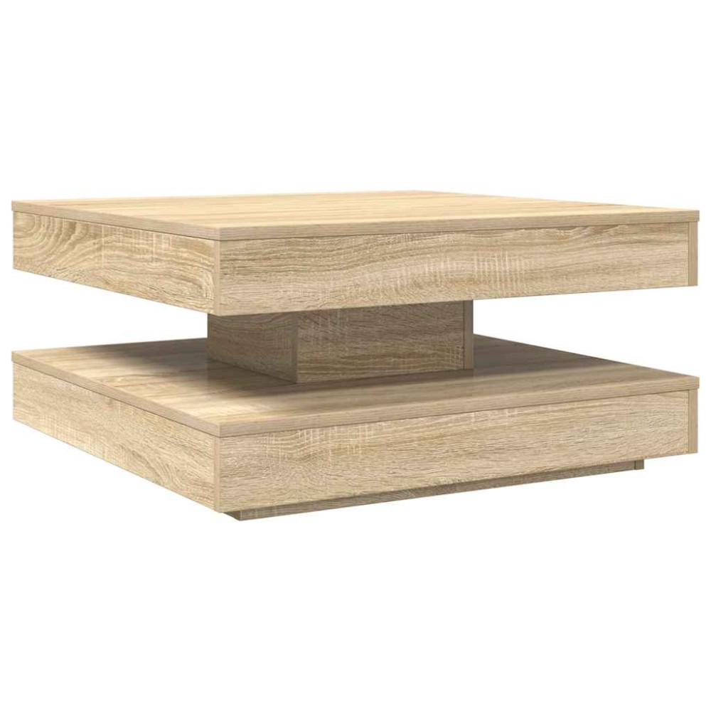 Produktbild för Soffbord 360 grader vridbart sonoma-ek 70x70x34,5 cm