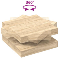 Produktbild för Soffbord 360 grader vridbart sonoma-ek 70x70x34,5 cm