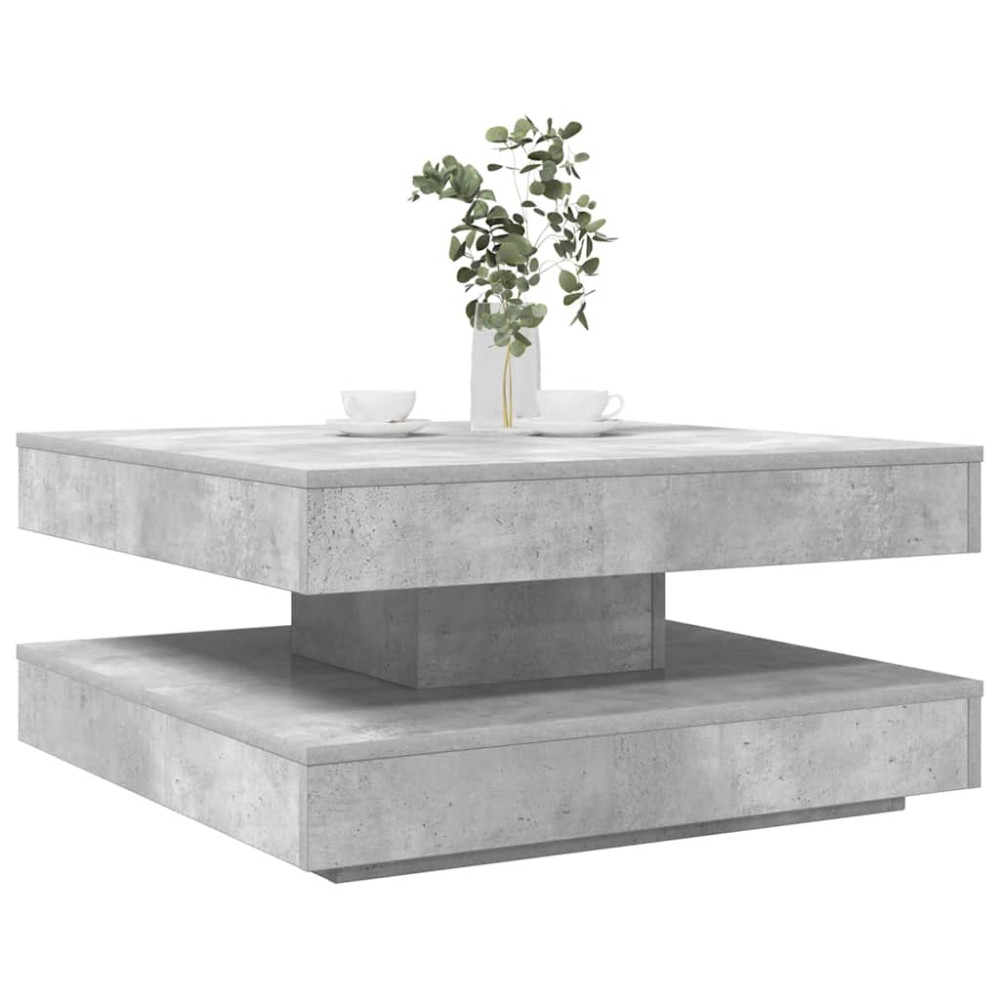 Produktbild för Soffbord 360 grader vridbart betonggrå 70x70x34,5 cm