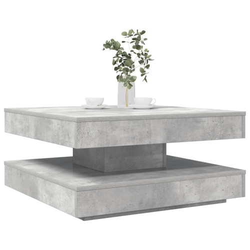vidaXL Soffbord 360 grader vridbart betonggrå 70x70x34,5 cm