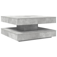 Produktbild för Soffbord 360 grader vridbart betonggrå 70x70x34,5 cm