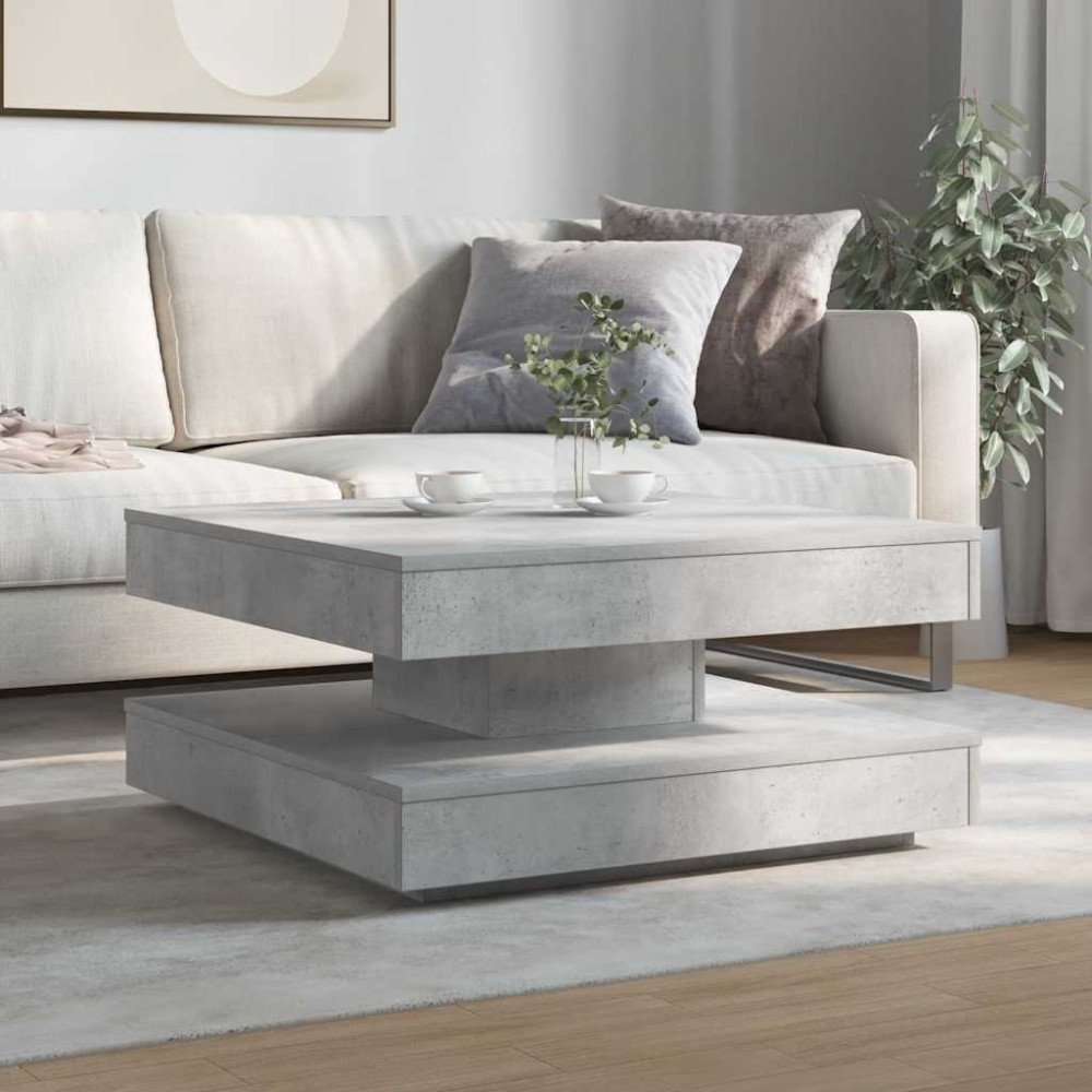 Produktbild för Soffbord 360 grader vridbart betonggrå 70x70x34,5 cm