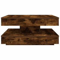 Produktbild för Soffbord 360 grader vridbart rökfärgad ek 70x70x34,5 cm