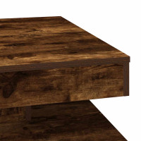 Produktbild för Soffbord 360 grader vridbart rökfärgad ek 70x70x34,5 cm