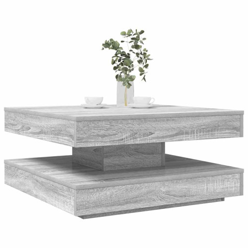 vidaXL Soffbord 360 grader vridbart grå sonoma 70x70x34,5 cm