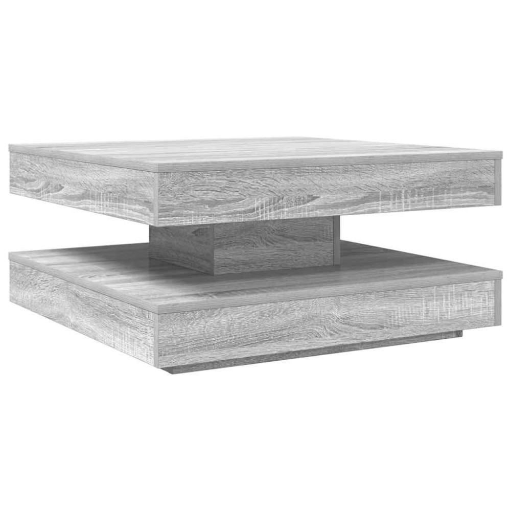 Produktbild för Soffbord 360 grader vridbart grå sonoma 70x70x34,5 cm