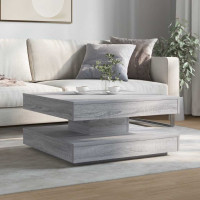 Produktbild för Soffbord 360 grader vridbart grå sonoma 70x70x34,5 cm