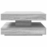 Produktbild för Soffbord 360 grader vridbart grå sonoma 70x70x34,5 cm