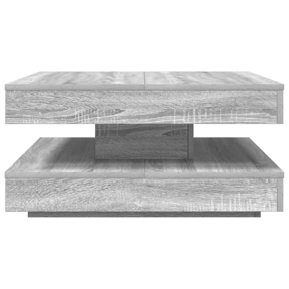 Produktbild för Soffbord 360 grader vridbart grå sonoma 70x70x34,5 cm
