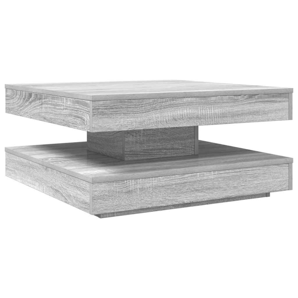 Produktbild för Soffbord 360 grader vridbart grå sonoma 70x70x34,5 cm