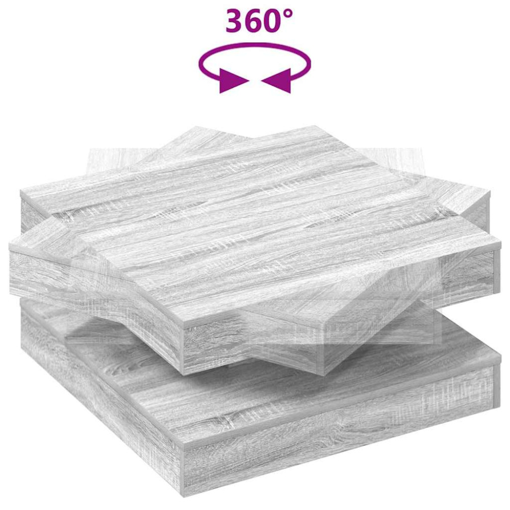 Produktbild för Soffbord 360 grader vridbart grå sonoma 70x70x34,5 cm