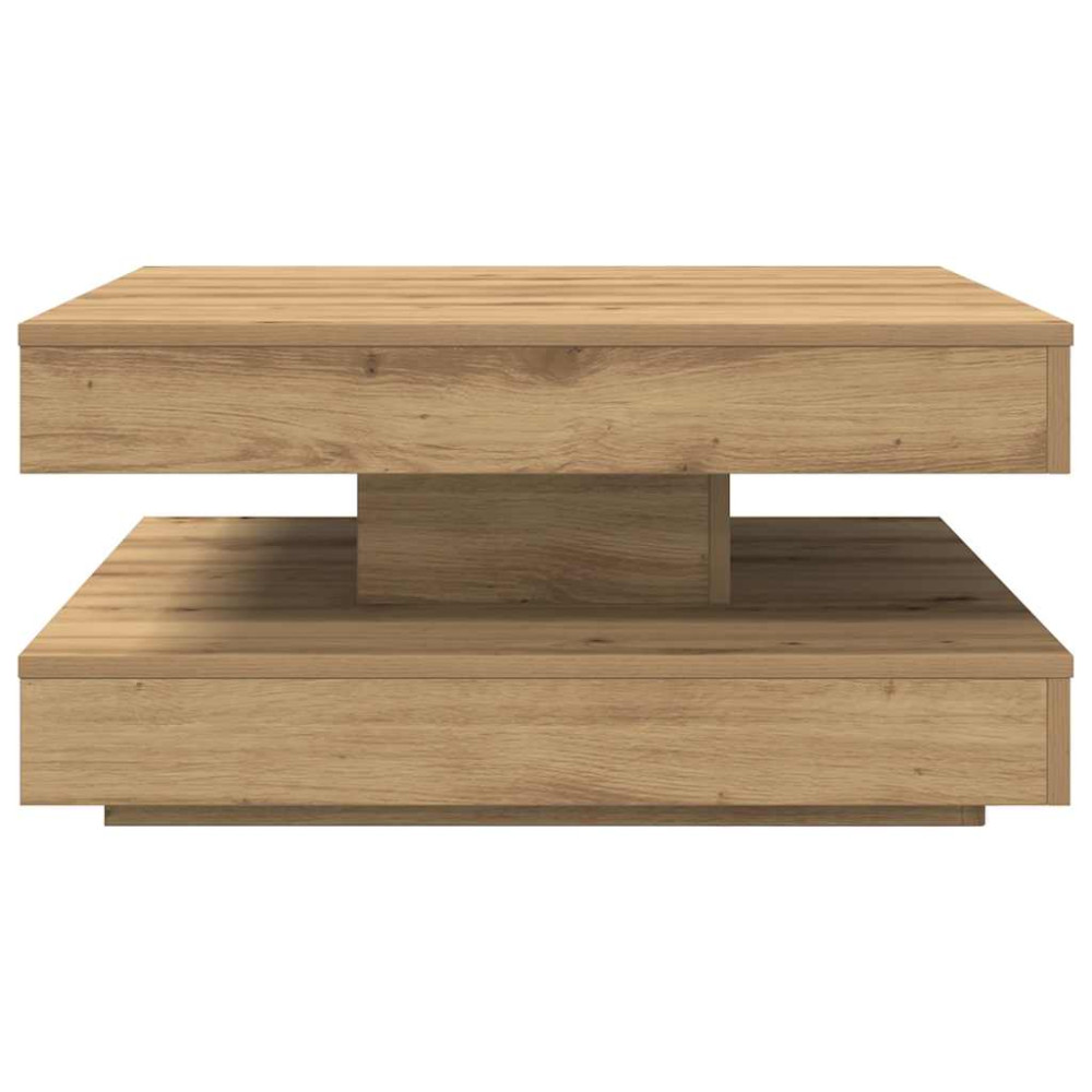 Produktbild för Soffbord 360 grader vridbart artisan ek 70x70x34,5 cm
