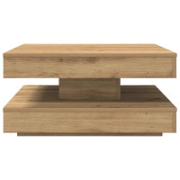 Produktbild för Soffbord 360 grader vridbart artisan ek 70x70x34,5 cm