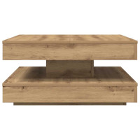 Produktbild för Soffbord 360 grader vridbart artisan ek 70x70x34,5 cm
