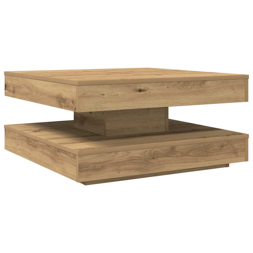 Produktbild för Soffbord 360 grader vridbart artisan ek 70x70x34,5 cm