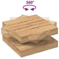 Produktbild för Soffbord 360 grader vridbart artisan ek 70x70x34,5 cm