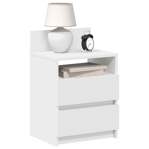 vidaXL Sängbord 2 st med 2 lådor vit 40x33x60 cm