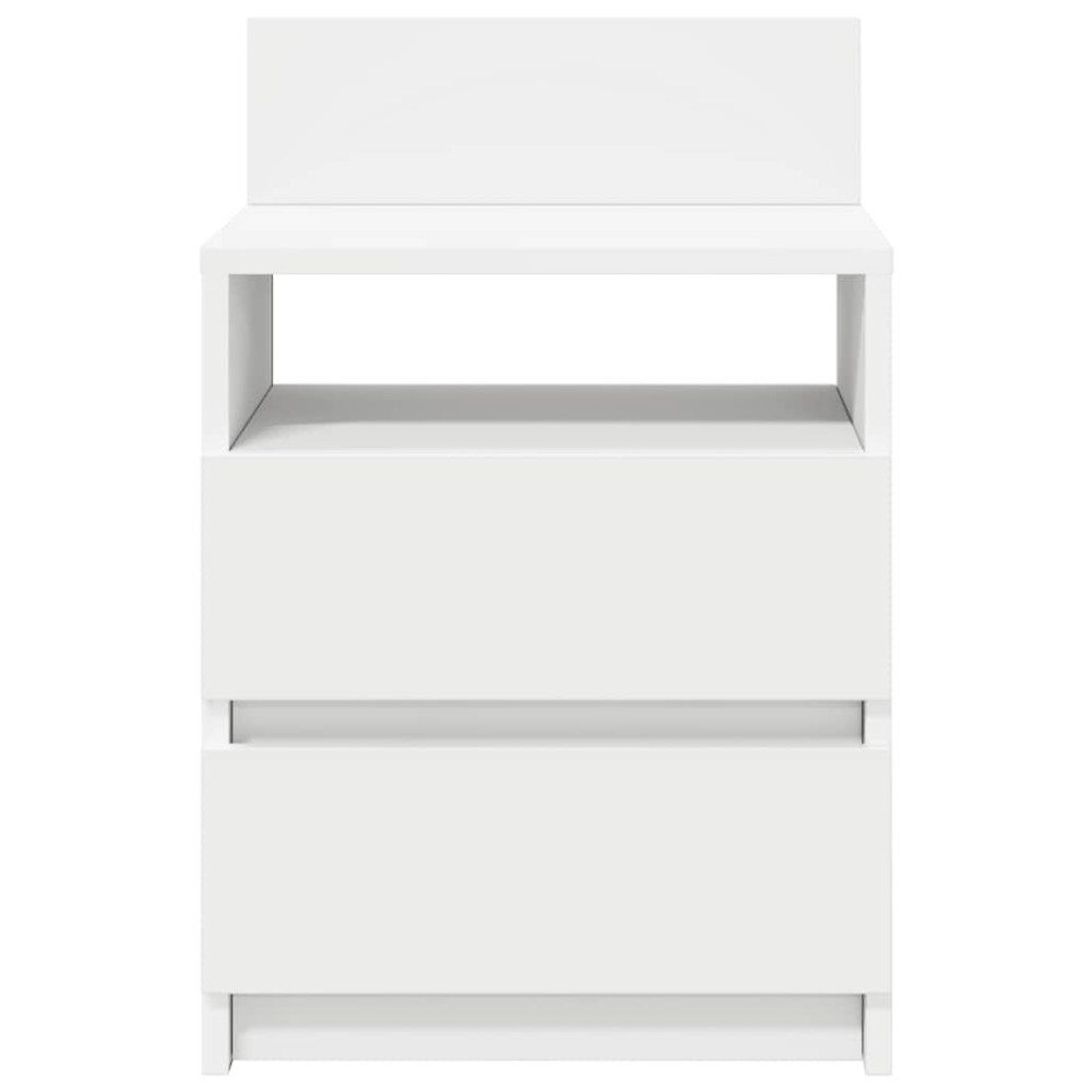 Produktbild för Sängbord 2 st med 2 lådor vit 40x33x60 cm