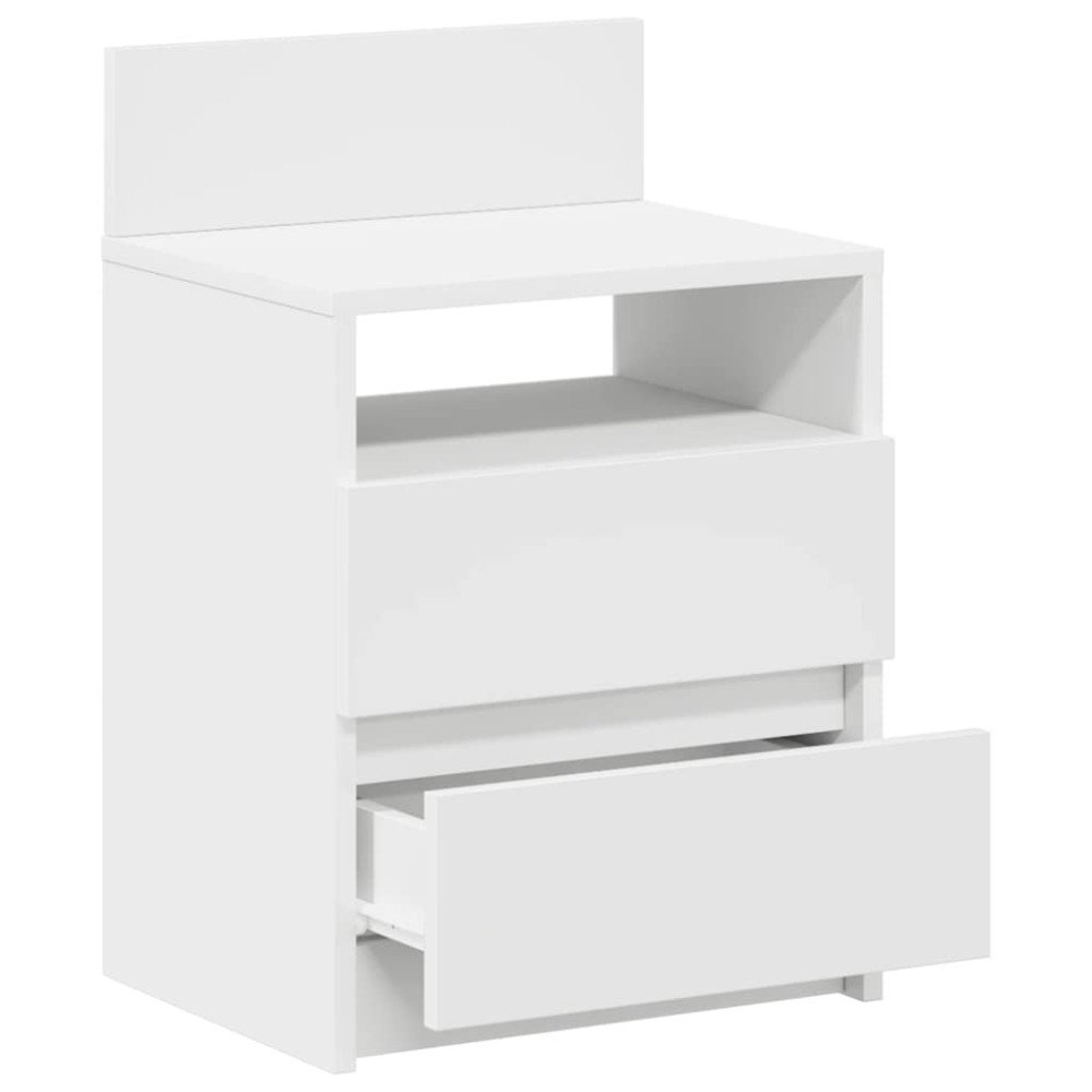 Produktbild för Sängbord 2 st med 2 lådor vit 40x33x60 cm