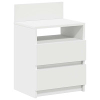 Produktbild för Sängbord 2 st med 2 lådor vit 40x33x60 cm