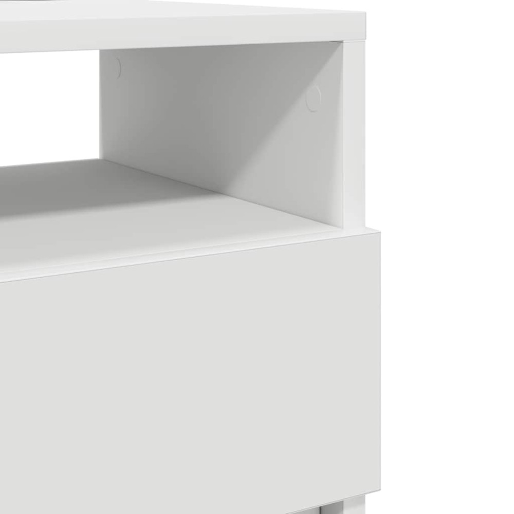 Produktbild för Sängbord 2 st med 2 lådor vit 40x33x60 cm