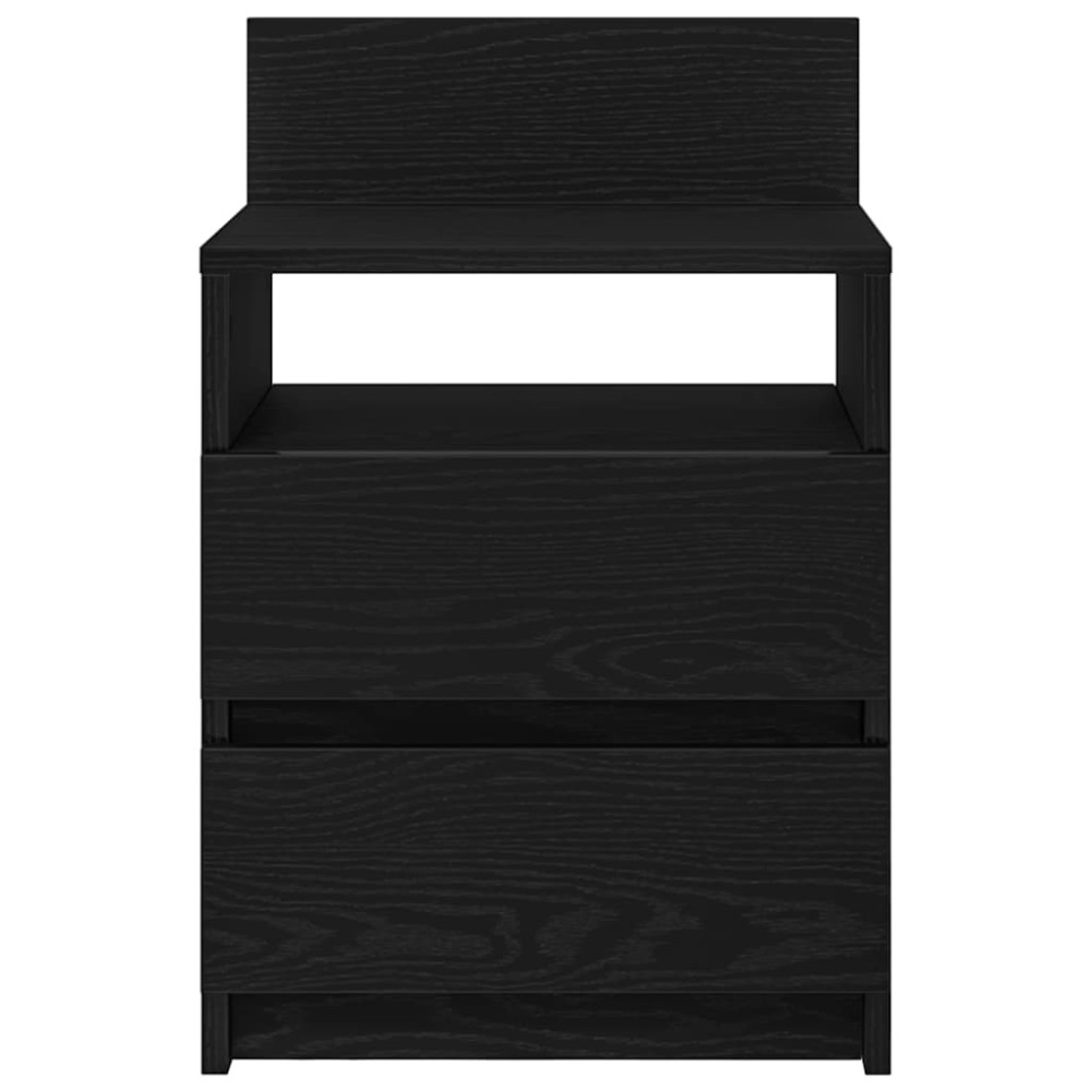 Produktbild för Sängbord med 2 lådor svart 40x33x60 cm