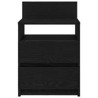 Produktbild för Sängbord med 2 lådor svart 40x33x60 cm