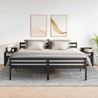 Produktbild för Sängbord 2 st med 2 lådor svart 40x33x60 cm