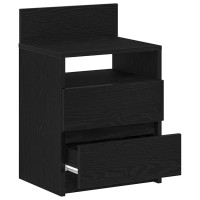 Produktbild för Sängbord 2 st med 2 lådor svart 40x33x60 cm
