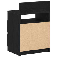 Produktbild för Sängbord 2 st med 2 lådor svart 40x33x60 cm