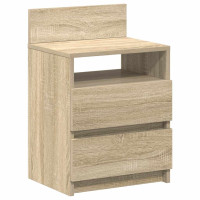 Produktbild för Sängbord 2 st med 2 lådor sonoma-ek 40x33x60 cm