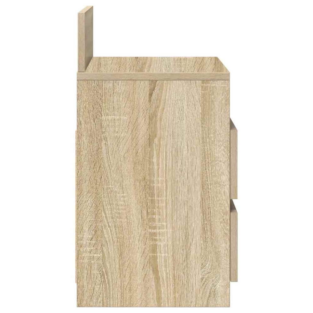 Produktbild för Sängbord 2 st med 2 lådor sonoma-ek 40x33x60 cm