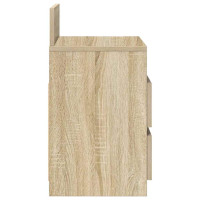 Produktbild för Sängbord 2 st med 2 lådor sonoma-ek 40x33x60 cm