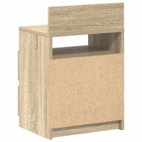 Produktbild för Sängbord 2 st med 2 lådor sonoma-ek 40x33x60 cm