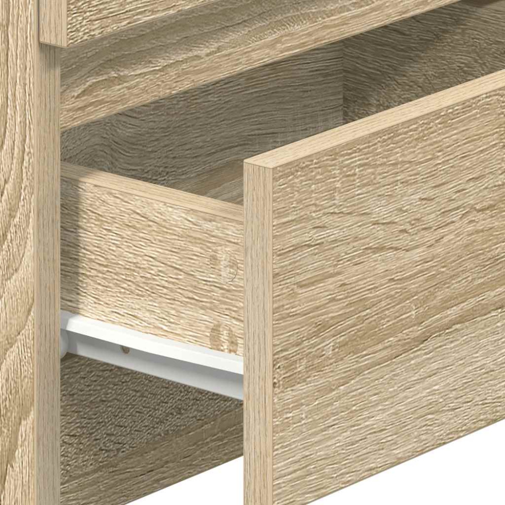 Produktbild för Sängbord 2 st med 2 lådor sonoma-ek 40x33x60 cm