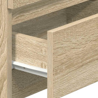 Produktbild för Sängbord 2 st med 2 lådor sonoma-ek 40x33x60 cm
