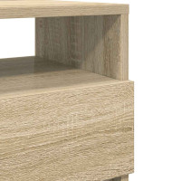 Produktbild för Sängbord 2 st med 2 lådor sonoma-ek 40x33x60 cm