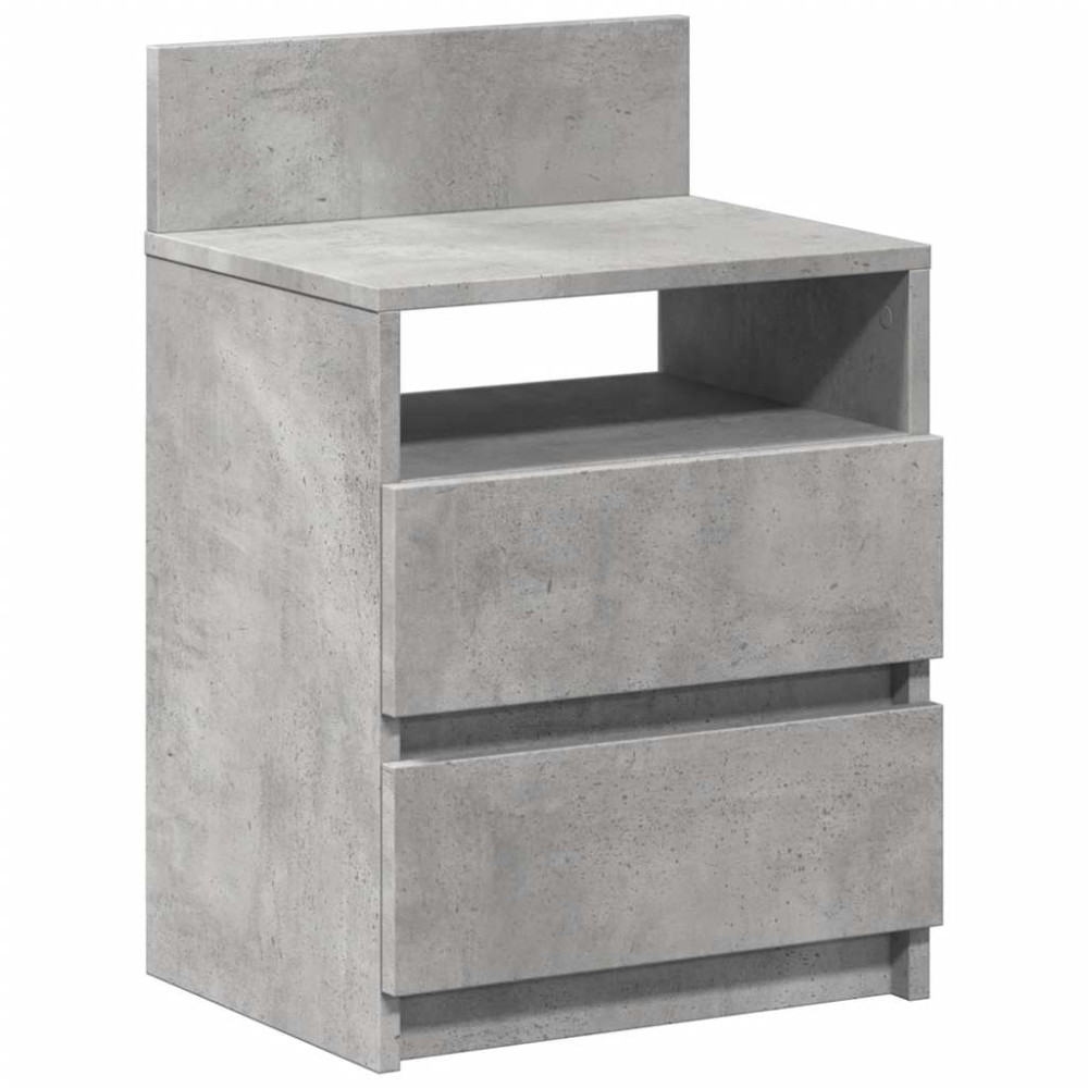Produktbild för Sängbord med 2 lådor betonggrå 40x33x60 cm