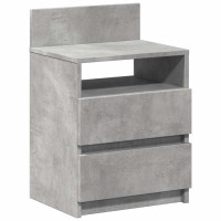 Produktbild för Sängbord med 2 lådor betonggrå 40x33x60 cm