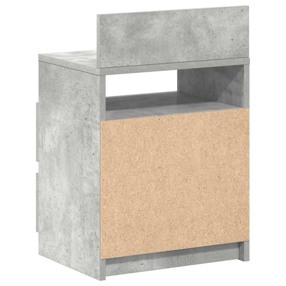 Produktbild för Sängbord med 2 lådor betonggrå 40x33x60 cm