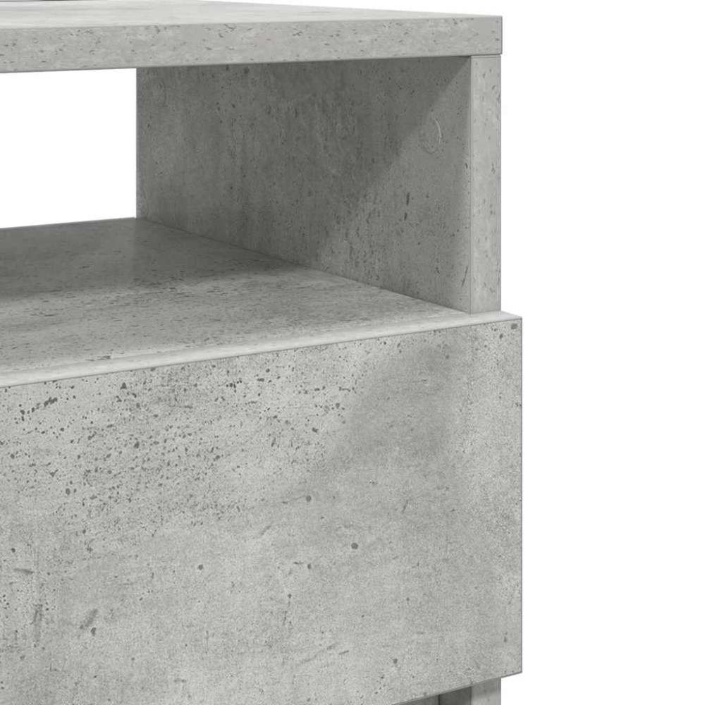 Produktbild för Sängbord med 2 lådor betonggrå 40x33x60 cm