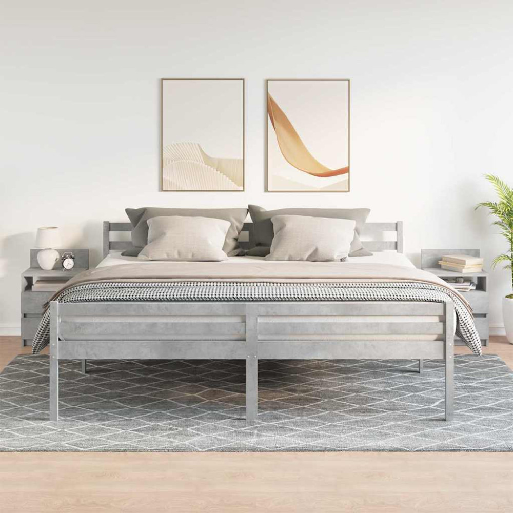 Produktbild för Sängbord 2 st med 2 lådor betonggrå 40x33x60 cm
