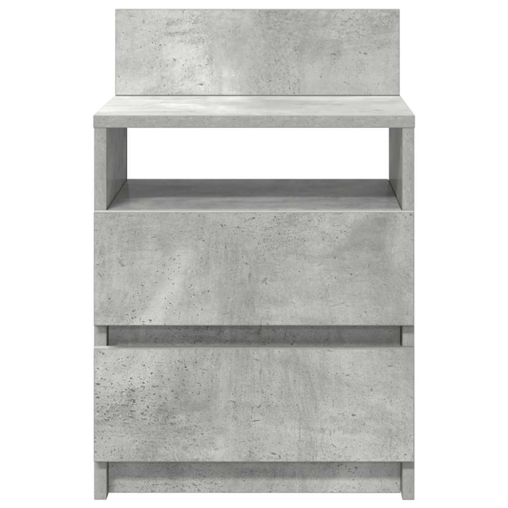 Produktbild för Sängbord 2 st med 2 lådor betonggrå 40x33x60 cm