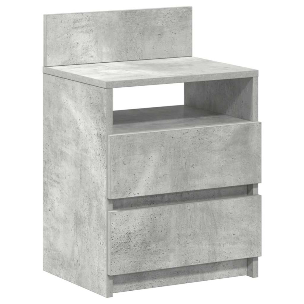 Produktbild för Sängbord 2 st med 2 lådor betonggrå 40x33x60 cm