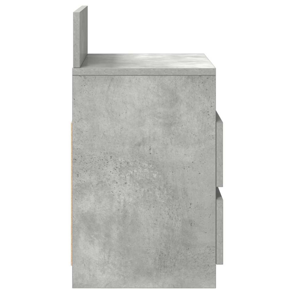 Produktbild för Sängbord 2 st med 2 lådor betonggrå 40x33x60 cm