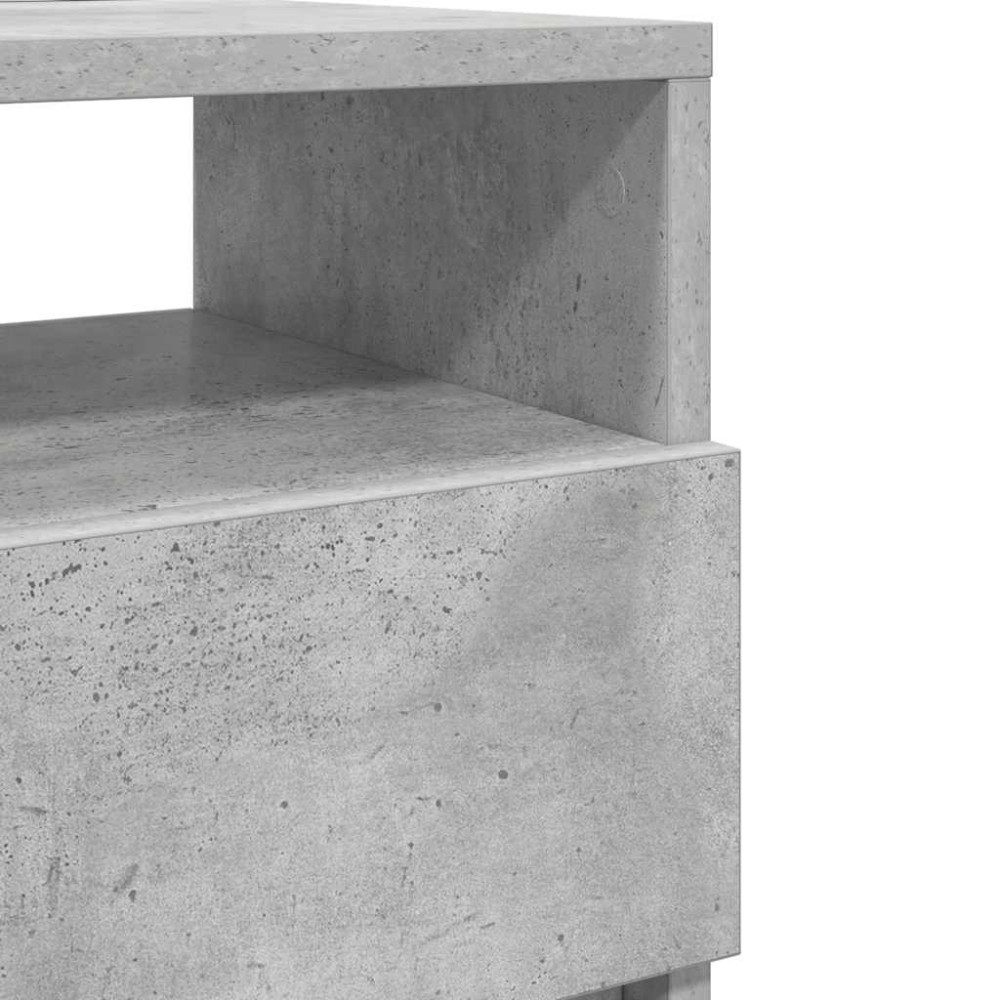 Produktbild för Sängbord 2 st med 2 lådor betonggrå 40x33x60 cm