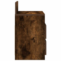 Produktbild för Sängbord 2 st med 2 lådor rökfärgad ek 40x33x60 cm